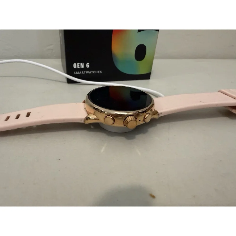 Fossil Gen 6 Smartwatch FTW4071 Rose Gold Pink 42mm Women Wear OS GPS Excellent